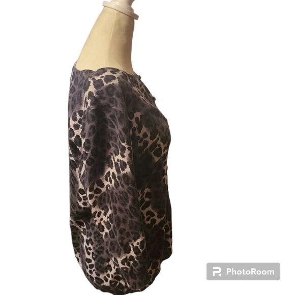 Allison Brittney Multicolor Animal Print Top Size M - Picture 5 of 6